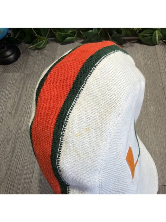 University of Miami Hurricanes Beanie Hat Knit Skull Cap Football Jersey Hat UM main image 6